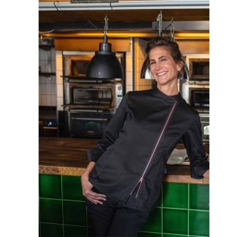 Ladies chef's jacket with a zipper