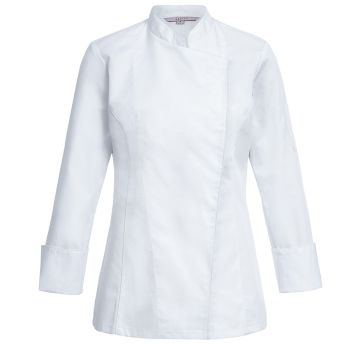 Ladies chef's jacket with concealed press buttons