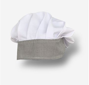 Chef's hat with check pattern, Balta/pepita, UNIVERSALUS