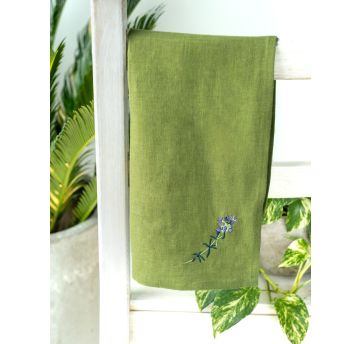 Lino žalias rankšluostukas ČIOBRELIS, 60x35cm