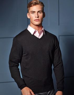 Mens V-neck Knitted Sweater
