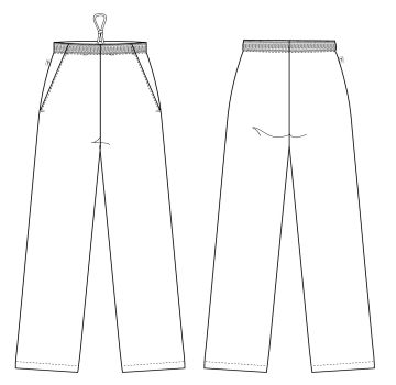 Unisex pants, elastic+cord, short length