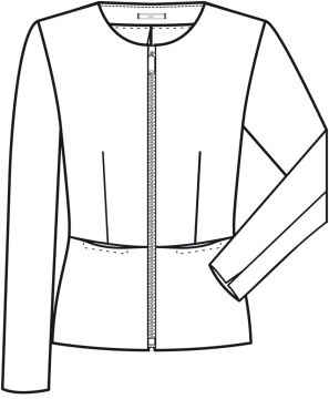 Sieviešu jaka Modern, ar rāvējslēdzēju, 5 krāsu