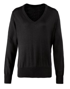Ladies V neck knitted sweater