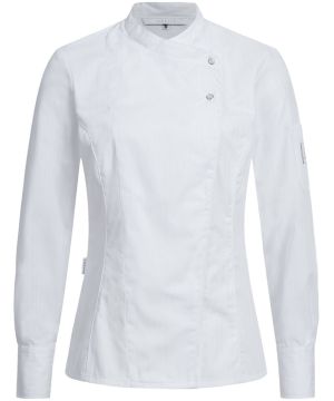 Ladies chef's jacket with satin stripes